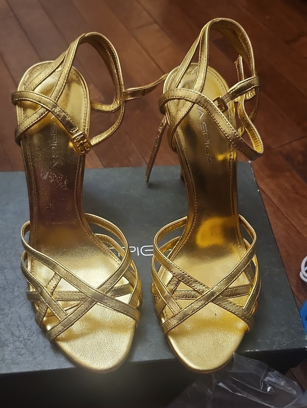 VIA SPIGA EVERET Gold Metallic  Designer Strappy Sandals